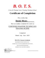 B.O.T.S. Certificate